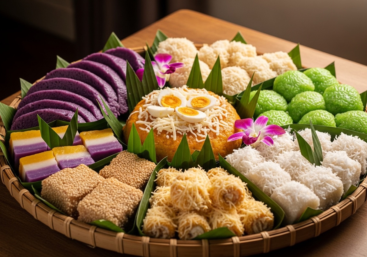 Custom bilao tray filled with assorted Filipino pastries