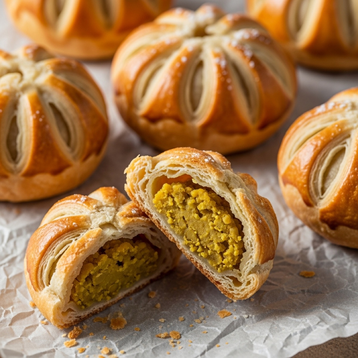 Hopia flaky pastry rounds
