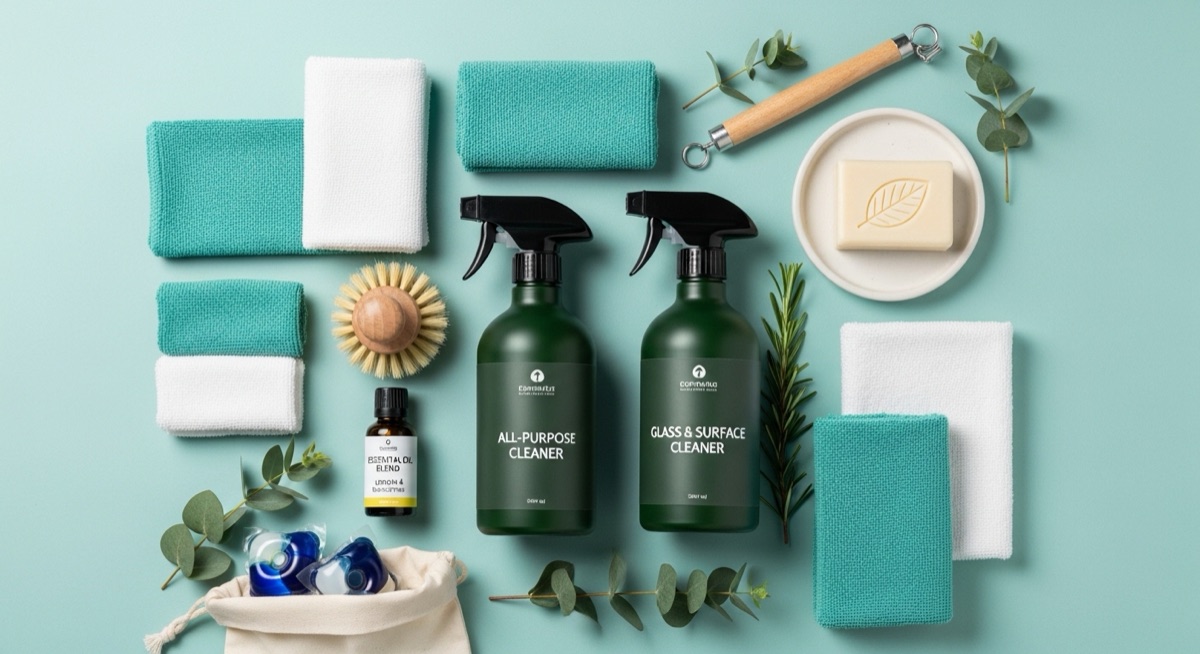 Professional-grade cleaning supplies and products we use on every job