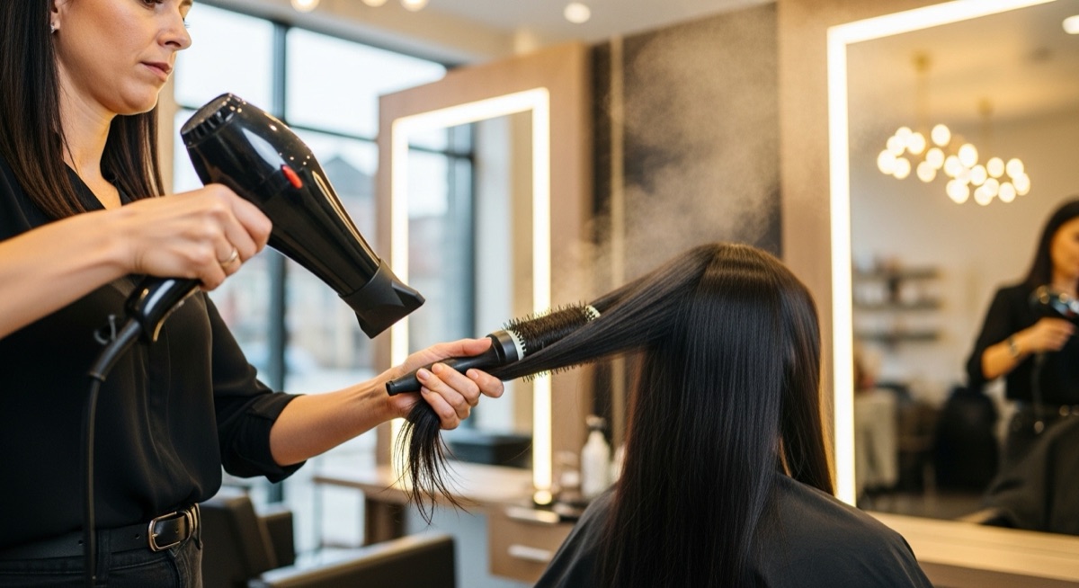 Stylist at work inside Marikit Beauty Studio